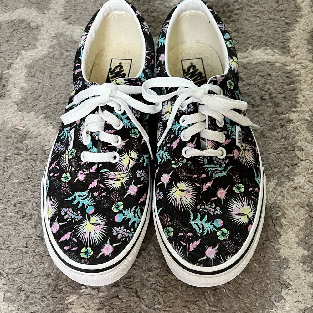 Vans Black Floral Sneakers